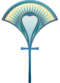 The logo of Egypt with Hart is a stylized combination of a lotus and an Ankh with a heart in the middle.