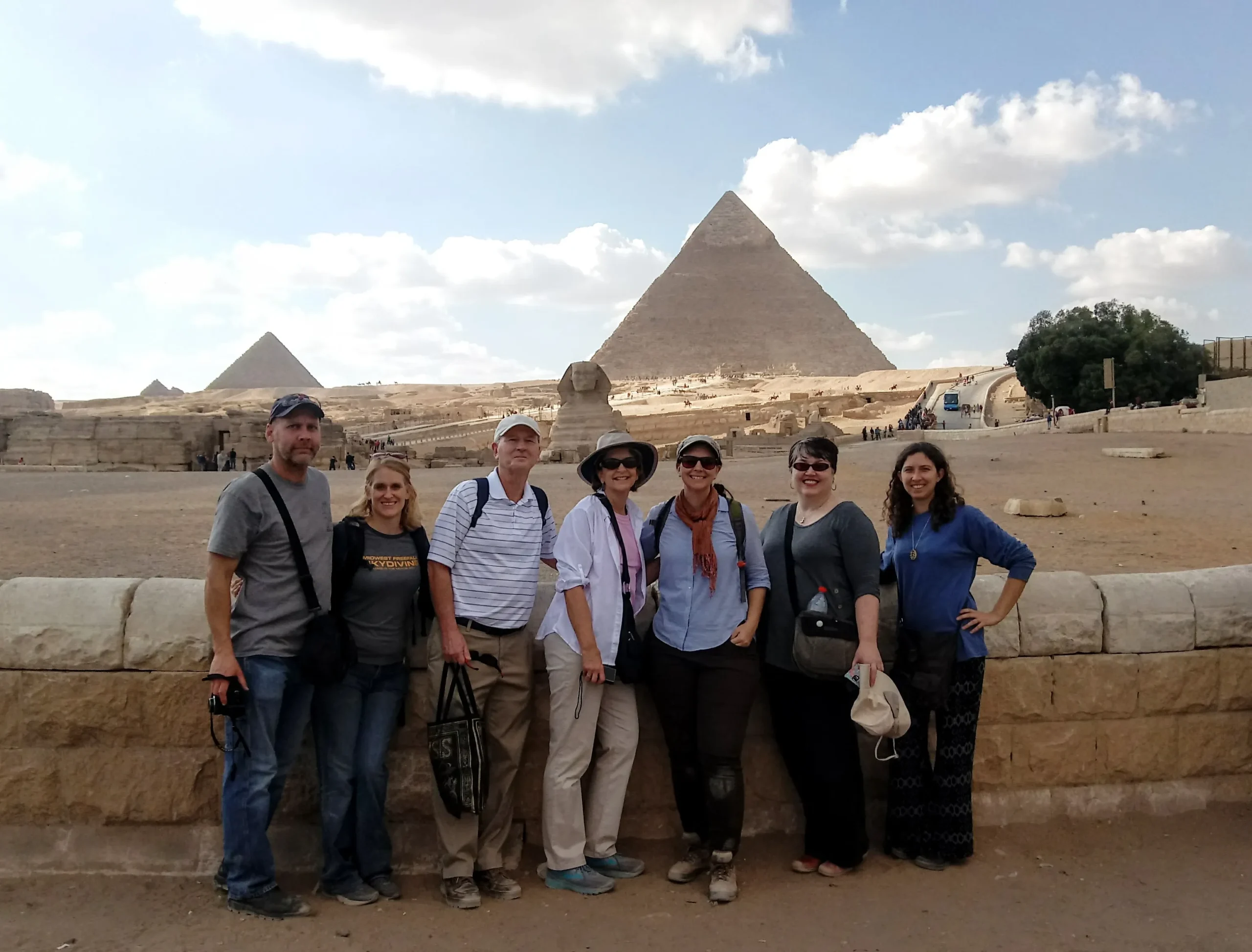 group trip at giza pyramids